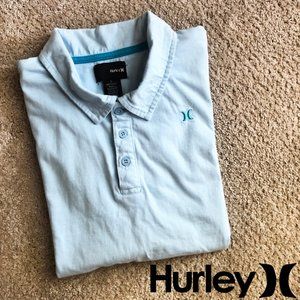 Awesome boys Hurley light blue polo shirt